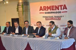 Rodolfo Huerta y Agustín Guerrero, coordinador de vocería y secretario general de Morena.